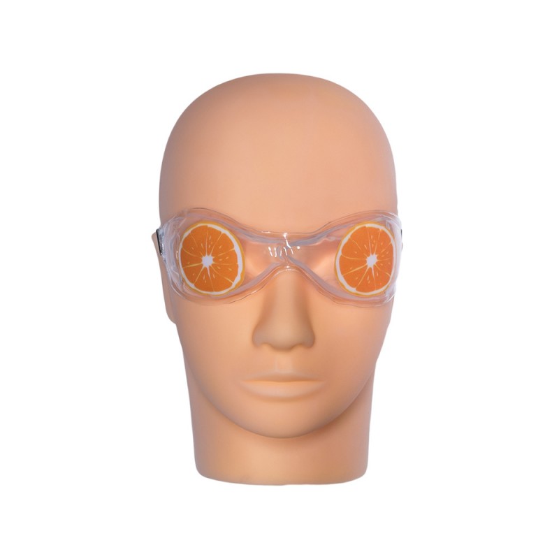 Mască pentru ochi, reutilizabilă, THERMOZEN®, cu gel, terapie rece, ideală pentru relaxarea, revitalizarea și decongestionarea ochilor obosiți, model portocală