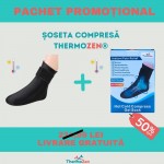 Pachet promoțional,șosetă compresă THERMOZEN®,  pentru terapie cald-rece, ideală pentru combaterea, reducerea și revigorare picioarelor, reutilizabilă, universală, culoare neagră