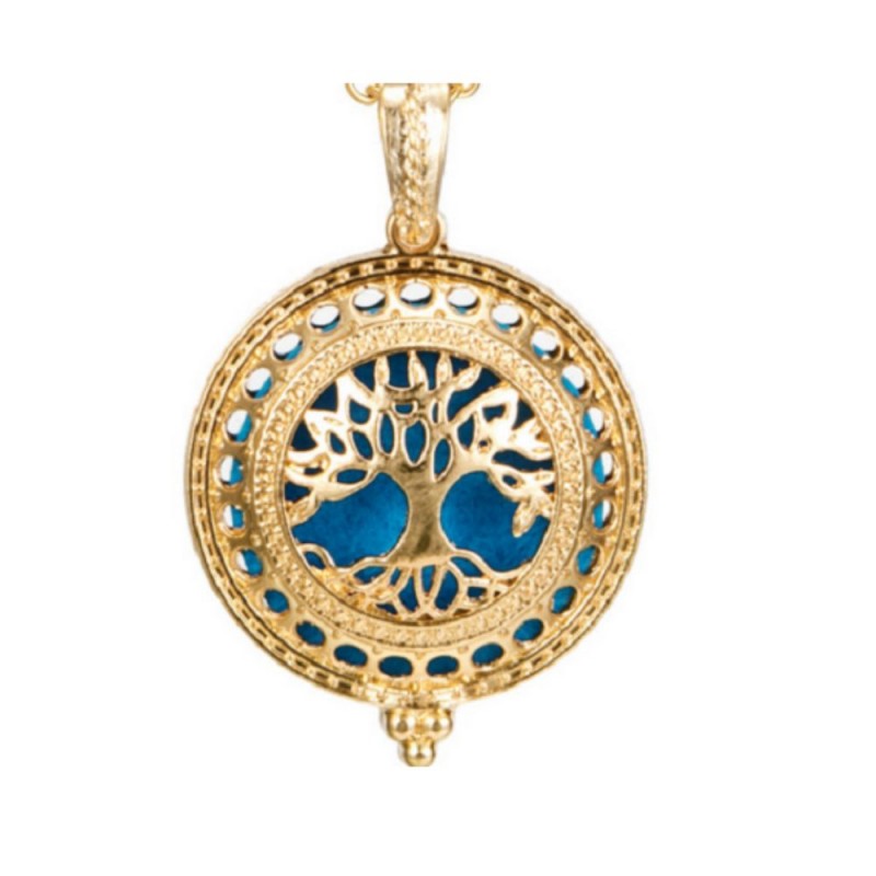 Medalion aromaterapie uleiuri esentiale copacul vietii auriu