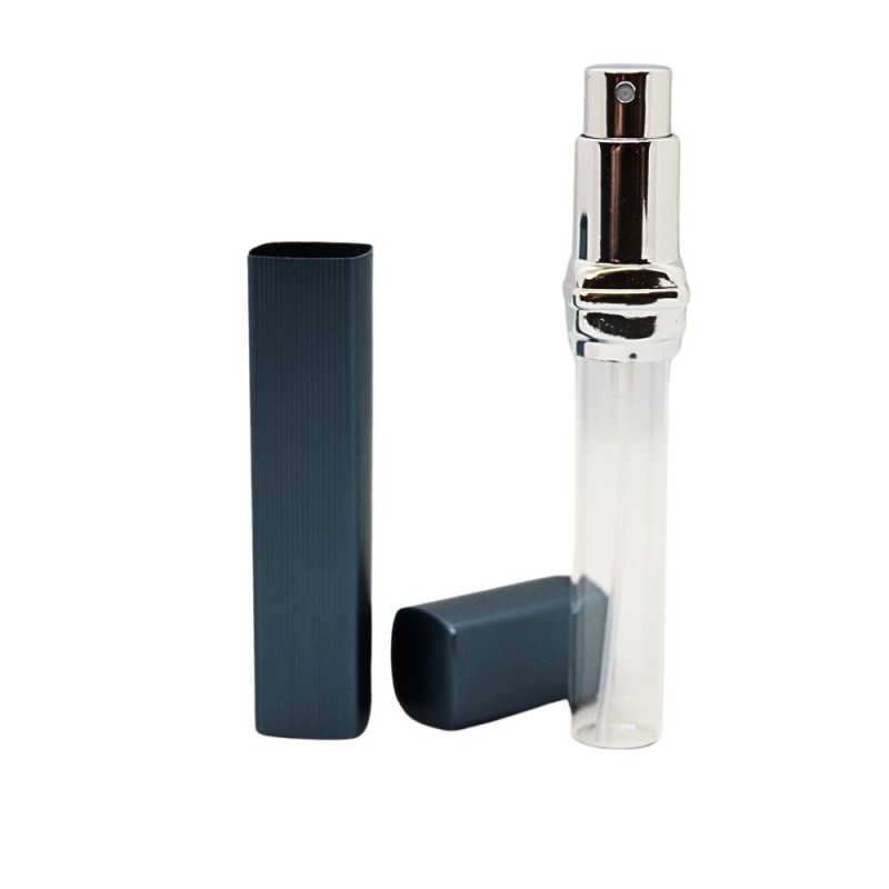 Recipient cosmetic cu pulverizator tip spray DROPY®, pentru uleiuri esentiale sau parfumuri, 12 ml Square albastru