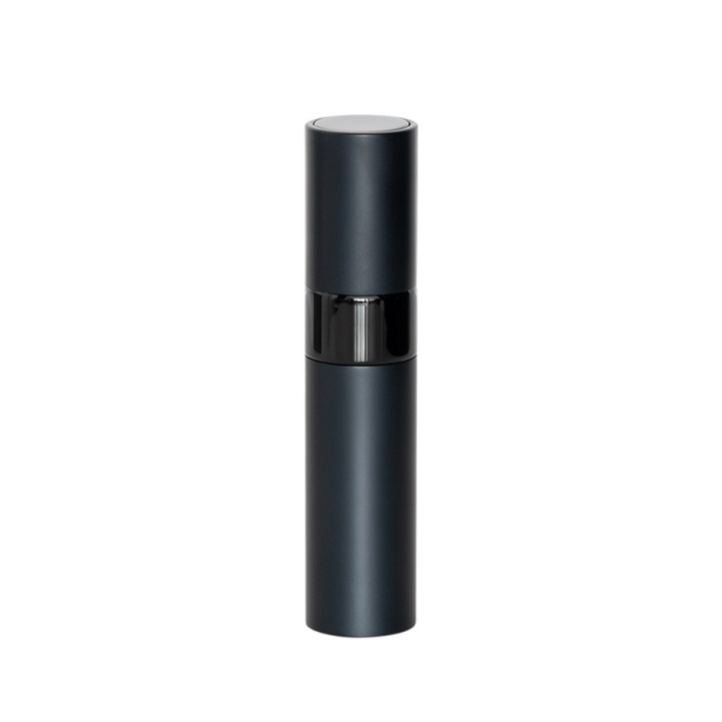 Recipient cosmetic cu pulverizator tip spray DROPY®, pentru uleiuri esentiale sau parfumuri, 8 ml mecanism Twist negru