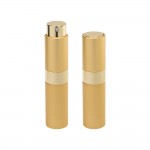 Recipient cosmetic cu pulverizator tip spray DROPY®, pentru uleiuri esentiale sau parfumuri, 10 ml mecanism Twist auriu