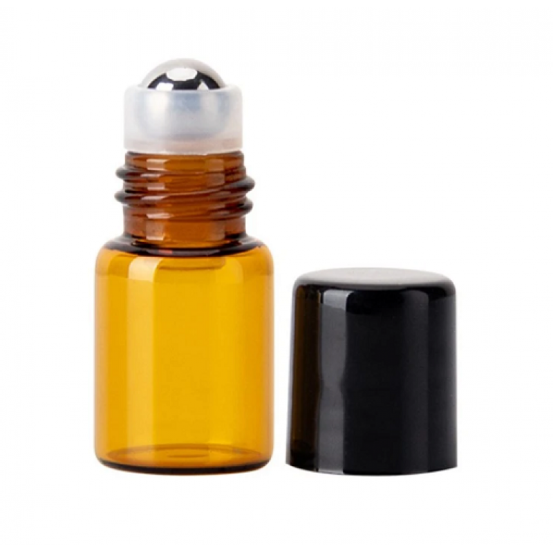 Set 5 recipiente cosmetice sticlute roll-on 3 ml DROPY®, pentru uleiuri esentiale, tincturi, parfumuri, maro Set 5 recipiente cosmetice sticlute roll-on 3 ml DROPY®, pentru uleiuri esentiale, tincturi, parfumuri, maro