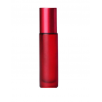 Set 10 recipiente cosmetice sticlute roll-on 10 ml DROPY®, inclus desfacator si palnie, pentru uleiuri esentiale, parfumuri, sticla groasa matuita rosie