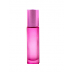 Set 10 recipiente cosmetice sticlute roll-on 10 ml DROPY®, inclus desfacator si palnie, pentru uleiuri esentiale, parfumuri, sticla groasa matuita roz