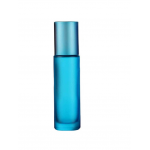 Set 10 recipiente cosmetice sticlute roll-on 10 ml DROPY®, inclus desfacator si palnie, pentru uleiuri esentiale, parfumuri, sticla groasa matuita turcoaz