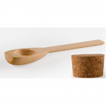 Recipient tip borcan cu dop de plută și lingurita din lemn pentru produse de baie, 100 g