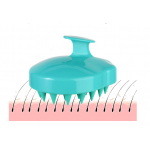 Dispozitiv pentru masaj capilar de tip perie, din silicon, pentru curatarea si tonifierea scalpului, stimularea cresterii parului si imbunatitirea circulatiei la nivelul scalpului, negru