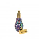 Recipient cosmetic cu pulverizator tip spray DROPY®, pentru uleiuri esentiale sau parfumuri, 20 ml model floral