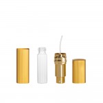 Recipient cosmetic cu pulverizator tip spray DROPY®, pentru uleiuri esentiale sau parfumuri, 5 ml Square auriu