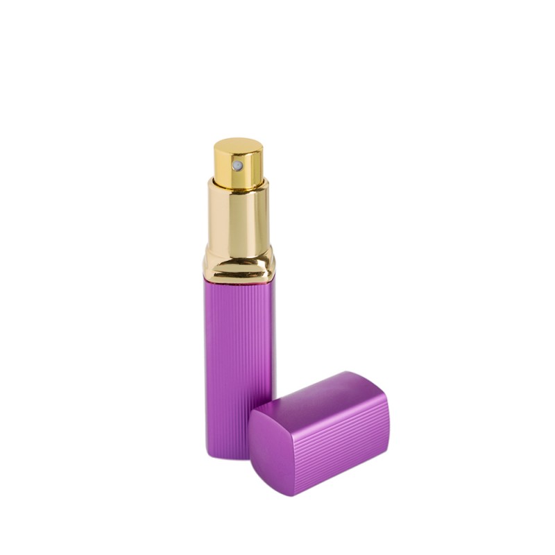 Recipient cosmetic cu pulverizator tip spray DROPY®, pentru uleiuri esentiale sau parfumuri, 5 ml Square mov