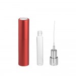 Recipient cosmetic cu pulverizator tip spray DROPY®, pentru uleiuri esentiale sau parfumuri, 10 ml mecanism Twist rosu