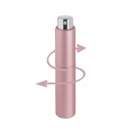 Recipient cosmetic cu pulverizator tip spray DROPY®, pentru uleiuri esentiale sau parfumuri, 5 ml mecanism Twist roz