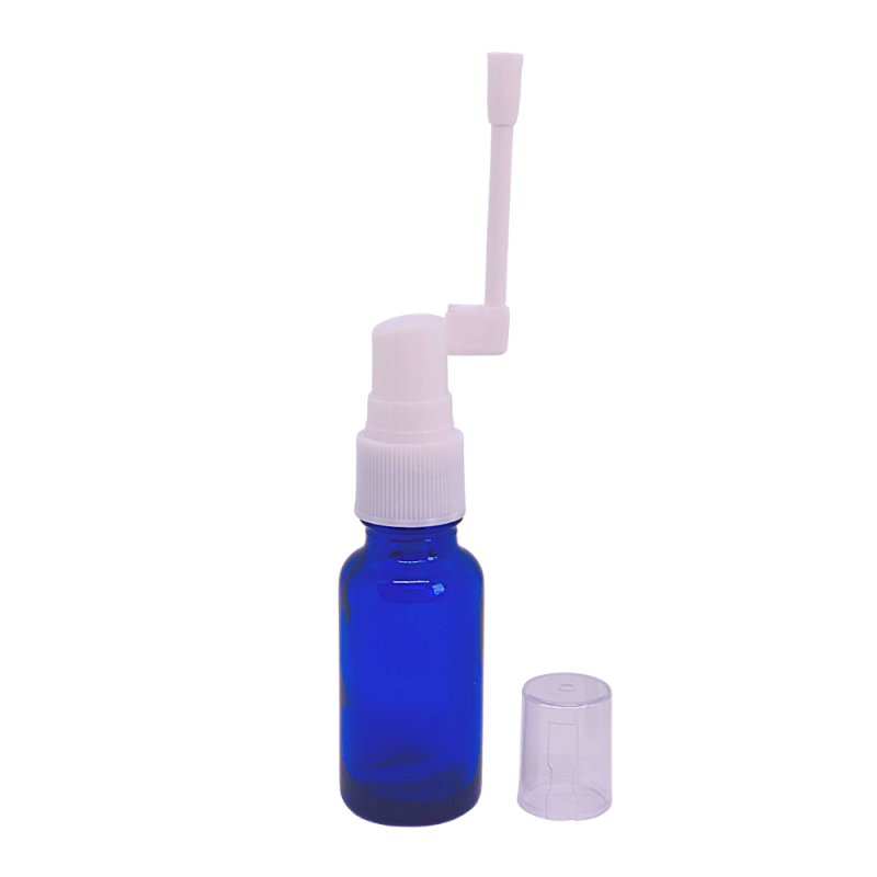 Sticla cu mecanism spray pentru gât 5 ml albastru