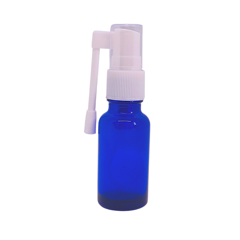 Sticla cu mecanism spray pentru gât 10 ml albastru