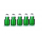 Set 5 recipiente cosmetice sticlute roll-on 2 ml DROPY®, pentru uleiuri esentiale, tincturi, parfumuri, verde