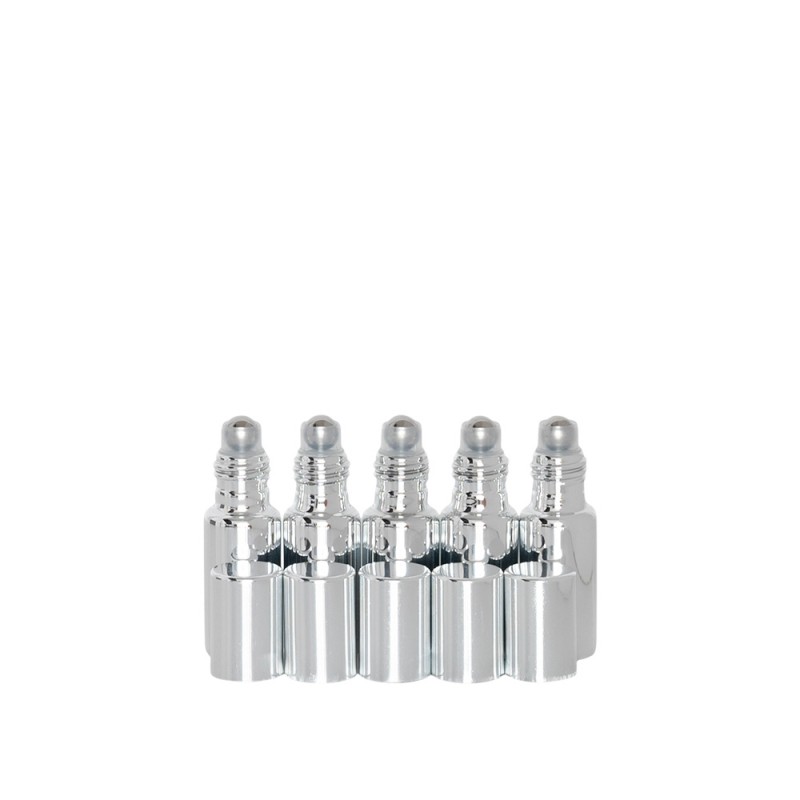 DROPY®-set 5 sticlute roll on 10 ml argintiu UV