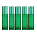 Set 5 sticle roll-on de 10 ml pentru uleiuri esentiale din sticla groasa DROPY® ICE, verde