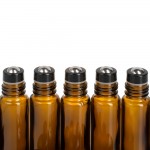 Set 5 sticle roll-on de 10 ml pentru uleiuri esentiale din sticla groasa maro, model DROPY® DO