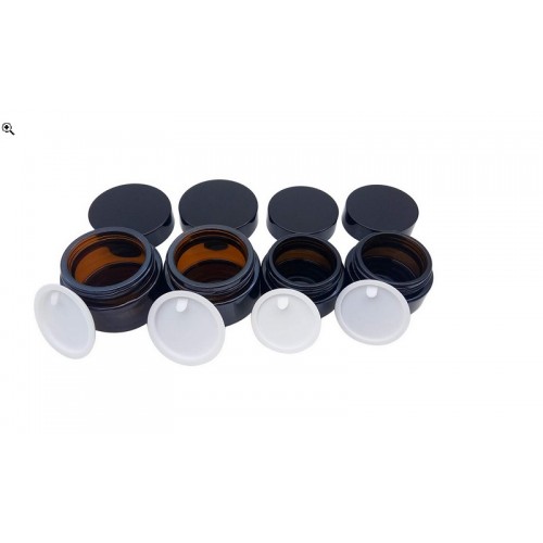 Borcan cosmetic din sticla maro, 50 ml 