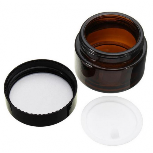 Borcan cosmetic din sticla maro, 50 ml 