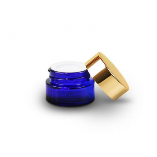 Borcan cosmetic din sticla albastra, 15 ml 