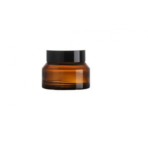 Borcan cosmetic din sticla maro, 50 ml 