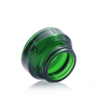 Borcan cosmetic din sticla verde, 15 ml