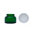 Borcan cosmetic din sticla verde 30 ml