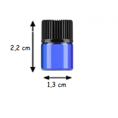 Set 10 sticlute cu picurator pentru uleiuri esentiale, parfurmuri, 1 ml albastru
