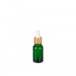 Recipient cosmetic din sticla groasa cu pipeta din sticla pentru uleiuri esentiale, blenduri, serumuri, DROPY® 30 ml, verde
