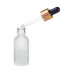Recipient cosmetic din sticla groasa cu pipeta din sticla pentru uleiuri esentiale, blenduri, serumuri, 15 ml, alb matuit