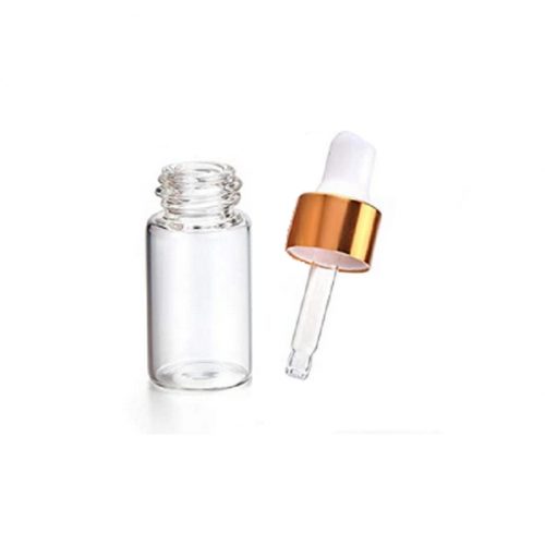 Set 5 sticlute clare cu pipeta pentru uleiuri esentiale sau lichide, aplicare usoara, 3 ml 