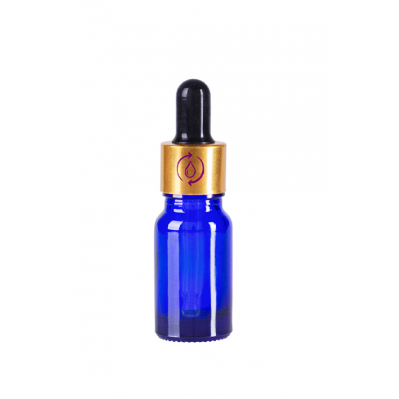 Recipient cosmetic din sticla groasa cu pipeta din sticla pentru uleiuri esentiale, blenduri, serumuri, DROPY® 30 ml, albastru