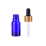 Recipient cosmetic din sticla groasa cu pipeta din sticla pentru uleiuri esentiale, blenduri, serumuri, DROPY® 20 ml, albastru