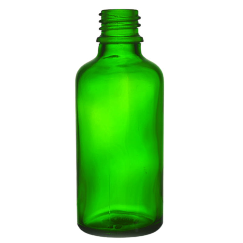 Recipient cosmetic din sticla groasa cu pipeta din sticla pentru uleiuri esentiale, blenduri, serumuri, DROPY® 50 ml, verde