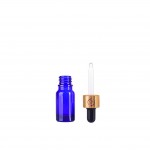 Recipient cosmetic din sticla groasa cu pipeta din sticla pentru uleiuri esentiale, blenduri, serumuri, DROPY® 10 ml, albastru